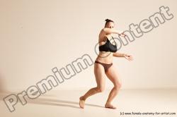 Underwear Martial art Woman White Moving poses Average long colored Dynamic poses Academic